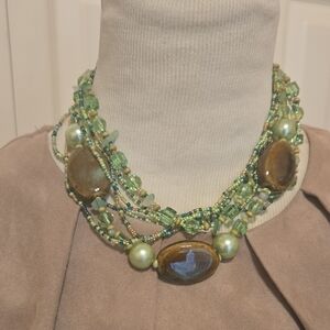 Banana Republic Green Beads Necklace